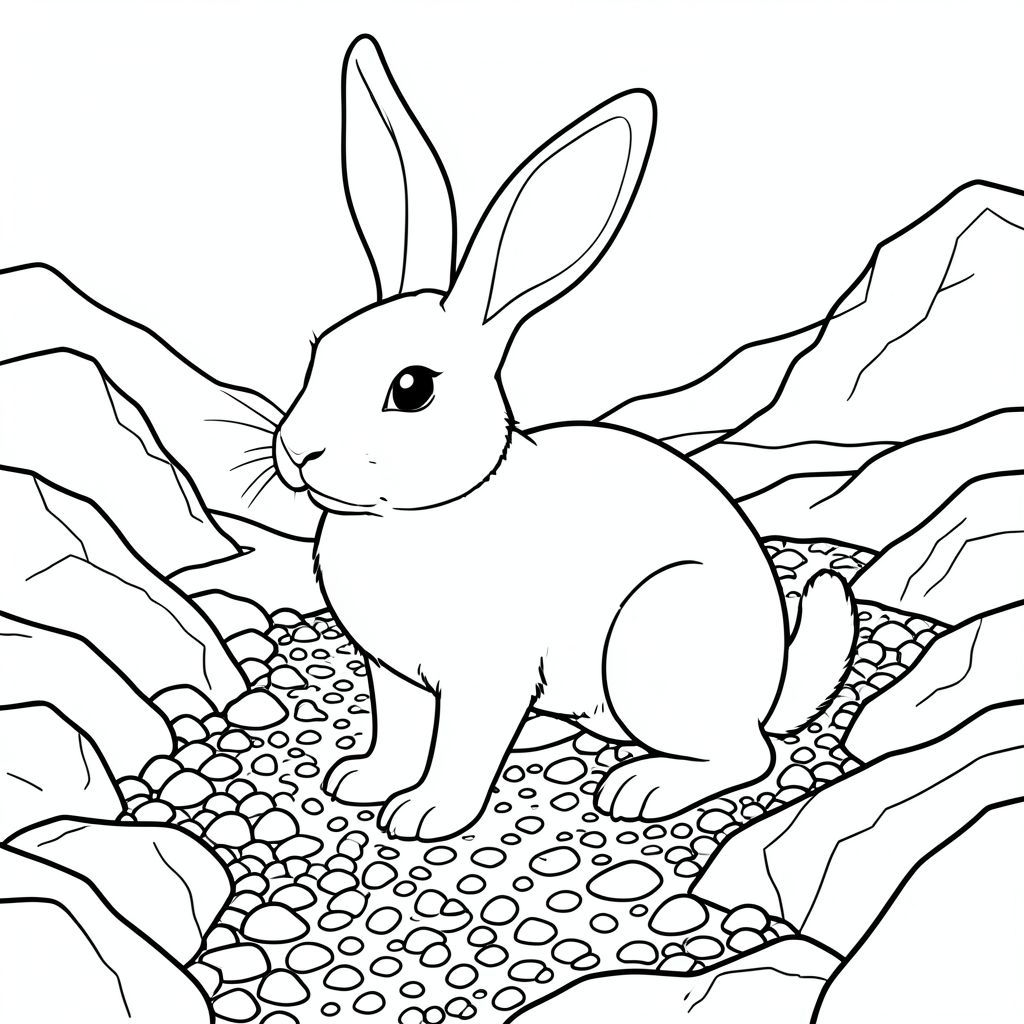 solo, chủ đề đơn, một đầu, hai mắt, hai tai, bốn chân, một đuôi, tỷ lệ tự nhiên, quy mô thích hợp trong môi trường, đúng giải phẫu, thỏ, băng tuyết, tảng đá, sỏi, đá, tuyết, băng, hoang vắng, đá, không đồng đều, nhiều lớp, trang màu, nghệ thuật đường, nền trắng, solo, chủ đề đơn, đúng giải phẫu, giải phẫu hoàn hảo