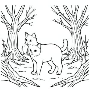 solo, chủ đề đơn, một đầu, hai mắt, hai tai, bốn chân, một đuôi, tỷ lệ tự nhiên, quy mô thích hợp trong môi trường, đúng giải phẫu, con mèo, Gỗ hóa đá, Thân cây đá, đất cằn cỗi, phong cảnh hoang vắng, cây cổ thụ, hình dạng hình học, tương phản rõ rệt, kích thước nhỏ, Lập thể, trang màu, nghệ thuật đường, nền trắng, Solo, chủ đề đơn, đúng về mặt giải phẫu, giải phẫu hoàn hảo