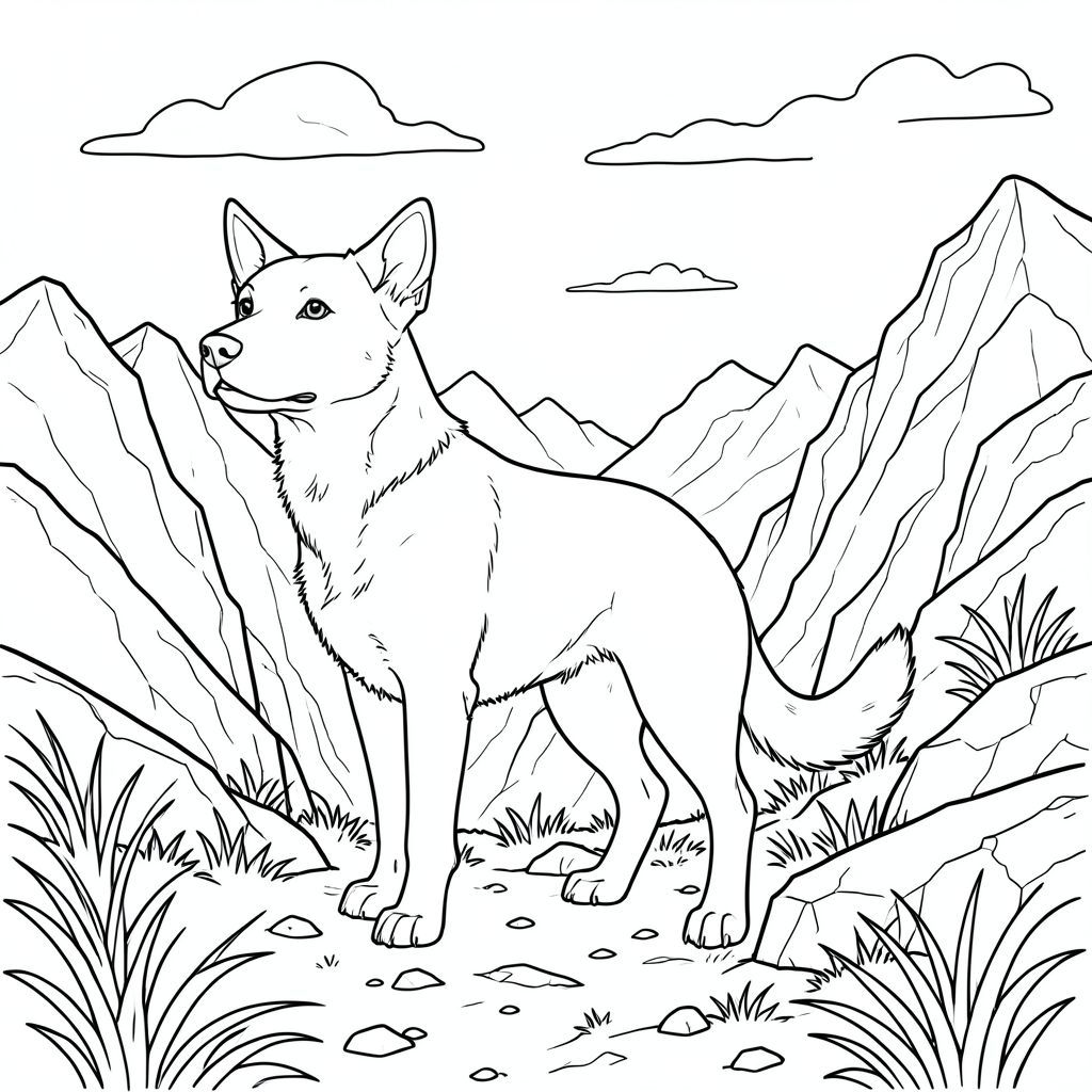 solo, chủ đề đơn, một đầu, hai mắt, hai tai, bốn chân, một đuôi, tỷ lệ tự nhiên, quy mô thích hợp trong môi trường, đúng giải phẫu,, Sườn núi, giọt tuyệt đối, đá, đỉnh răng cưa, tầm nhìn mở rộng, bầu trời u ám, cỏ thổi gió, địa hình đá, đá cổ, bề mặt phong hóa, trang màu, nghệ thuật đường, nền trắng, solo, chủ đề đơn, đúng giải phẫu, giải phẫu hoàn hảo