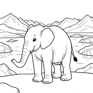 solo, một con voi, một đầu, hai mắt, hai tai lớn, một thân cây, bốn chân, một đuôi, bàn chân trên mặt đất vững chắc, tỷ lệ tự nhiên, quy mô thích hợp trong môi trường, đúng về mặt giải phẫu, voi, Sông băng, đầm phá, tảng băng trôi, nước, điềm tĩnh, thanh thản, rộng lớn, rộng lớn, phong cảnh, núi, trang màu, nghệ thuật đường, nền trắng, solo, chủ đề đơn, đúng về mặt giải phẫu, giải phẫu hoàn hảo