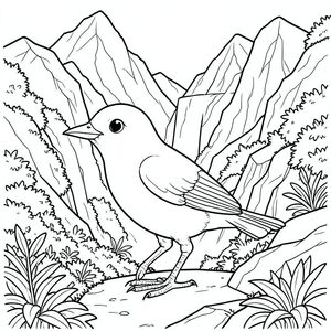 solo, một con chim, một đầu, hai mắt, một mỏ, hai cánh, hai chân, một đuôi, tỷ lệ tự nhiên, quy mô thích hợp trong môi trường, đúng giải phẫu, chim, Núi, thác nước, đá granit, rêu, dốc, đá, dày đặc, thảm thực vật, ánh sáng mặt trời, mãnh liệt, trang màu, nghệ thuật đường, nền trắng, solo, chủ đề đơn, đúng giải phẫu, giải phẫu hoàn hảo