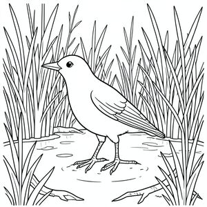 solo, một con chim, một đầu, hai mắt, một mỏ, hai cánh, hai chân, một đuôi, tỷ lệ tự nhiên, quy mô thích hợp trong môi trường, đúng giải phẫu, chim, Cây bách, đầm lầy, rễ đầu gối, nước đục, mịn, vẫn, dày đặc, thảm thực vật, cao, Thân cây, trang màu, nghệ thuật đường, nền trắng, solo, chủ đề đơn, đúng giải phẫu, giải phẫu hoàn hảo