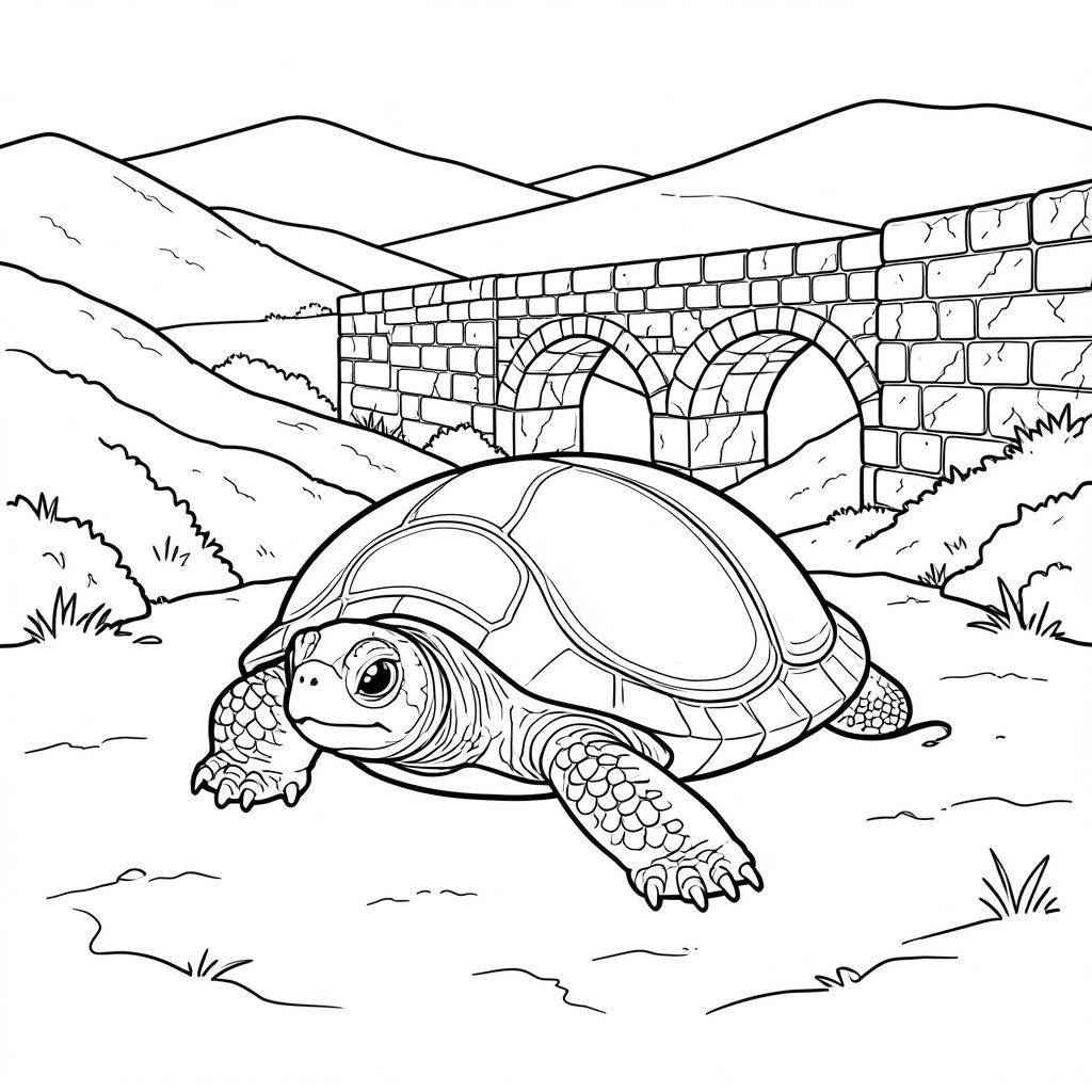 solo, rùa đơn, một đầu, hai mắt, bốn chân, một vỏ, một đuôi, bàn chân trên nền đất vững chắc, tỷ lệ tự nhiên, quy mô thích hợp trong môi trường, đúng giải phẫu, rùa, thung lũng Địa Trung Hải, cống dẫn nước cổ, đá, Phong hóa, nứt, mịn, phản chiếu ánh sáng mặt trời, ấm áp, đồi xa, địa hình lăn, trang màu, nghệ thuật đường, nền trắng, solo, chủ đề đơn, đúng giải phẫu, giải phẫu hoàn hảo