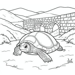 solo, rùa đơn, một đầu, hai mắt, bốn chân, một vỏ, một đuôi, bàn chân trên nền đất vững chắc, tỷ lệ tự nhiên, quy mô thích hợp trong môi trường, đúng giải phẫu, rùa, thung lũng Địa Trung Hải, cống dẫn nước cổ, đá, Phong hóa, nứt, mịn, phản chiếu ánh sáng mặt trời, ấm áp, đồi xa, địa hình lăn, trang màu, nghệ thuật đường, nền trắng, solo, chủ đề đơn, đúng giải phẫu, giải phẫu hoàn hảo