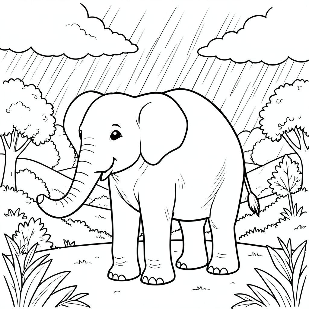 solo, một con voi, một đầu, hai mắt, hai tai lớn, một thân cây, bốn chân, một đuôi, bàn chân trên mặt đất vững chắc, tỷ lệ tự nhiên, quy mô thích hợp trong môi trường, đúng về mặt giải phẫu, voi, Thung lũng, nông thôn, mưa bão, vòm, ánh sáng mặt trời, những đám mây, độ sâu, phối cảnh, tán lá, cây cối, trang màu, nghệ thuật đường, nền trắng, solo, chủ đề đơn, đúng về mặt giải phẫu, giải phẫu hoàn hảo