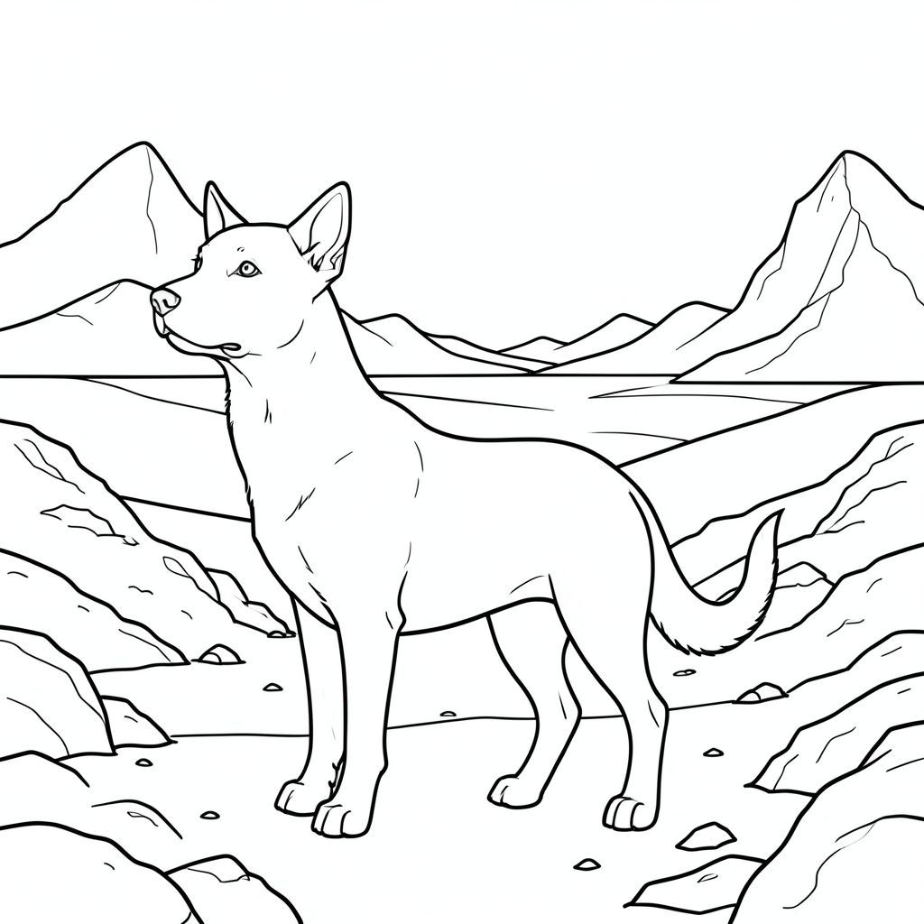 solo, chủ đề đơn, một đầu, hai mắt, hai tai, bốn chân, một đuôi, tỷ lệ tự nhiên, quy mô thích hợp trong môi trường, đúng giải phẫu,, sa mạc Sahara, rộng lớn, cồn cát, đỉnh cao chót vót, hình lưỡi liềm, phong cảnh khô cằn, địa hình đá, mặt trời nung nắng, đường chân trời xa, bầu trời quang đãng, trang màu, nghệ thuật đường, nền trắng, solo, chủ đề đơn, chính xác về mặt giải phẫu, giải phẫu hoàn hảo