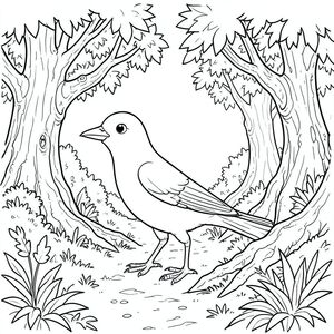 Độc lập, một con chim, một đầu, hai mắt, một mỏ, hai cánh, hai chân, một đuôi, tỷ lệ tự nhiên, quy mô thích hợp trong môi trường, đúng giải phẫu, chim, cây cối, thân cây gồ ghề, lá, xưa, Phong hóa, Tán lá rậm rạp, Con đường quanh co, Ánh sáng mặt trời, Kết cấu, thực tế, trang màu, Nghệ thuật đường, nền trắng, Solo, chủ đề đơn, Đúng giải phẫu, Giải phẫu hoàn hảo