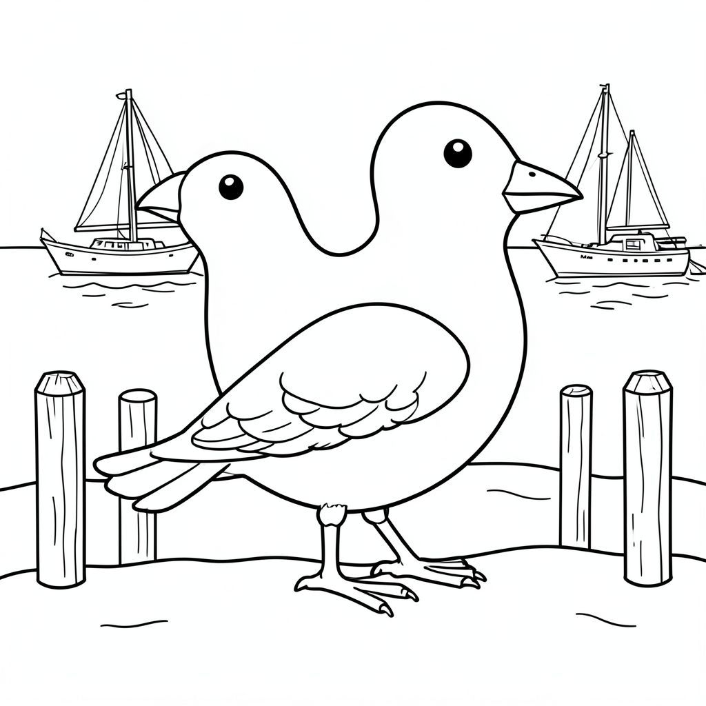 solo, một con chim, một đầu, hai mắt, một mỏ, hai cánh, hai chân, một đuôi, tỷ lệ tự nhiên, quy mô thích hợp trong môi trường, đúng giải phẫu, chim, Bến du thuyền, Thuyền buồm, Cọc gỗ, Nước, điềm tĩnh, rõ ràng, đơn giản, sạch sẽ, nhỏ, yên tĩnh, trang màu, nghệ thuật đường, nền trắng, Solo, chủ đề đơn, chính xác về mặt giải phẫu, giải phẫu hoàn hảo