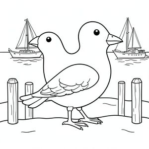 solo, một con chim, một đầu, hai mắt, một mỏ, hai cánh, hai chân, một đuôi, tỷ lệ tự nhiên, quy mô thích hợp trong môi trường, đúng giải phẫu, chim, Bến du thuyền, Thuyền buồm, Cọc gỗ, Nước, điềm tĩnh, rõ ràng, đơn giản, sạch sẽ, nhỏ, yên tĩnh, trang màu, nghệ thuật đường, nền trắng, Solo, chủ đề đơn, chính xác về mặt giải phẫu, giải phẫu hoàn hảo