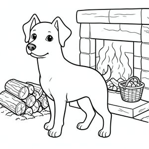 solo, chủ đề đơn, một đầu, hai mắt, hai tai, bốn chân, một đuôi, tỷ lệ tự nhiên, quy mô thích hợp trong môi trường, đúng giải phẫu,, Lò sưởi, lò sưởi, khúc gỗ, giỏ, gỗ, ấm áp, ấm cúng, đơn giản, dọn dẹp, lý lịch, tô màu, nghệ thuật đường, nền trắng, solo, chủ đề đơn, đúng về mặt giải phẫu, giải phẫu hoàn hảo