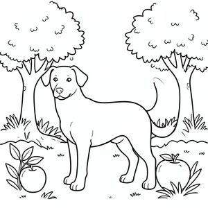 solo, chủ đề đơn, một đầu, hai mắt, hai tai, bốn chân, một đuôi, tỷ lệ tự nhiên, quy mô thích hợp trong môi trường, đúng giải phẫu,, Rừng cây, táo, trái cây, chín muồi, đơn giản, sạch sẽ, Môi trường, lý lịch, tuyến tính, trang màu, nghệ thuật đường, nền trắng, solo, chủ đề đơn, đúng về mặt giải phẫu, giải phẫu hoàn hảo