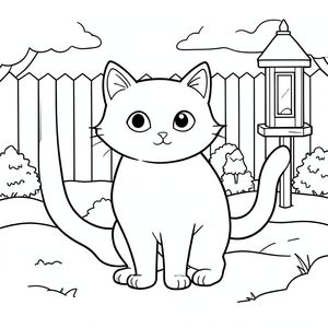 solo, chủ đề đơn, một đầu, hai mắt, hai tai, bốn chân, một đuôi, tỷ lệ tự nhiên, quy mô thích hợp trong môi trường, đúng giải phẫu, con mèo, tuyết, mùa đông, sân sau, máng ăn chim, đơn giản, dọn dẹp, lý lịch, phong cảnh, một mắt, nhỏ, tô màu, nghệ thuật đường, nền trắng, solo, chủ đề đơn, đúng về mặt giải phẫu, giải phẫu hoàn hảo