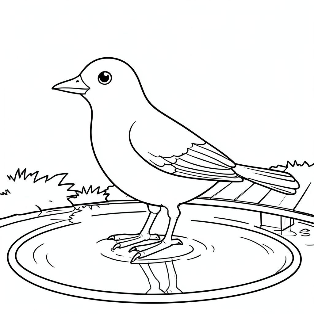 solo, một con chim, một đầu, hai mắt, một mỏ, hai cánh, hai chân, một đuôi, tỷ lệ tự nhiên, quy mô thích hợp trong môi trường, đúng giải phẫu, chim, ao hoa huệ, miếng đệm, bến tàu nhỏ, nước, ánh sáng mặt trời, trong sáng, mịn, phản chiếu, yên tĩnh, yên bình, tô màu, nghệ thuật đường, nền trắng, solo, chủ đề đơn, chính xác về mặt giải phẫu, giải phẫu hoàn hảo