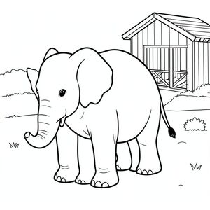 Độc lập, một con voi, một đầu, hai mắt, hai tai lớn, một thân cây, bốn chân, một đuôi, bàn chân trên mặt đất vững chắc, tỷ lệ tự nhiên, quy mô thích hợp trong môi trường, đúng về mặt giải phẫu, voi, bút dê, nhỏ, Nơi trú ẩn bằng gỗ, đơn giản, dọn dẹp, lý lịch, trang trại, Trang trại sở thích, nhỏ, thuần khiết, trang tô màu, nghệ thuật đường, nền trắng, Solo, chủ đề đơn, đúng giải phẫu, giải phẫu hoàn hảo