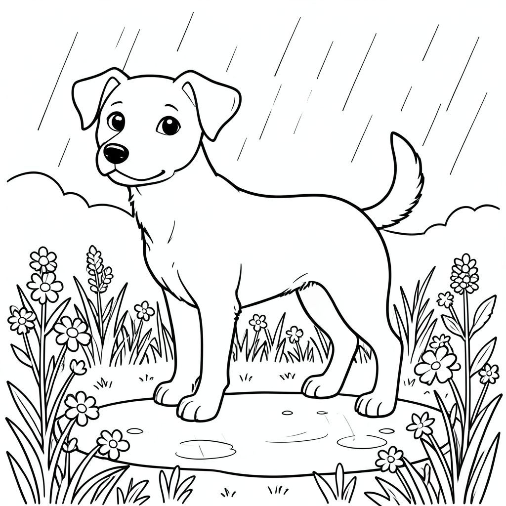 solo, chủ đề đơn, một đầu, hai mắt, hai tai, bốn chân, một đuôi, tỷ lệ tự nhiên, quy mô thích hợp trong môi trường, đúng giải phẫu,, Đồng cỏ, hoa dại, mưa, vũng nước, mềm mại, nền đơn giản, dọn dẹp, Khắc gỗ, sách truyện, trong sạch, trang màu, nghệ thuật đường, nền trắng, solo, chủ đề đơn, đúng giải phẫu, giải phẫu hoàn hảo