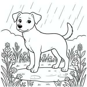 solo, chủ đề đơn, một đầu, hai mắt, hai tai, bốn chân, một đuôi, tỷ lệ tự nhiên, quy mô thích hợp trong môi trường, đúng giải phẫu,, Đồng cỏ, hoa dại, mưa, vũng nước, mềm mại, nền đơn giản, dọn dẹp, Khắc gỗ, sách truyện, trong sạch, trang màu, nghệ thuật đường, nền trắng, solo, chủ đề đơn, đúng giải phẫu, giải phẫu hoàn hảo