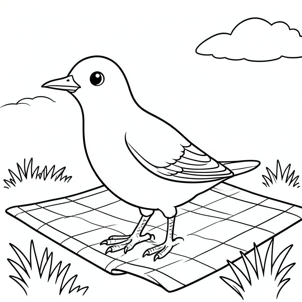 Độc lập, một con chim, một đầu, hai mắt, một mỏ, hai cánh, hai chân, một đuôi, tỷ lệ tự nhiên, quy mô thích hợp trong môi trường, đúng giải phẫu, chim, Dọn dẹp nắng, cỏ, chăn dã ngoại, nền đơn giản, dọn dẹp, mộc bản, thuần khiết, sách truyện, đơn giản, sạch sẽ, trang tô màu, nghệ thuật đường, nền trắng, solo, chủ đề đơn, chính xác về mặt giải phẫu, giải phẫu hoàn hảo