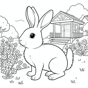 solo, chủ đề đơn, một đầu, hai mắt, hai tai, bốn chân, một đuôi, tỷ lệ tự nhiên, quy mô thích hợp trong môi trường, đúng giải phẫu, thỏ, công viên thị trấn, ban nhạc, bồn hoa, cỏ, nền đơn giản, dọn dẹp, sách truyện, tinh khiết, trắng, tô màu, nghệ thuật đường, nền trắng, solo, chủ đề đơn, đúng về mặt giải phẫu, giải phẫu hoàn hảo