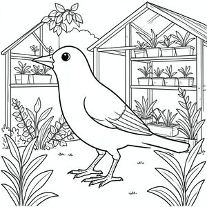 solo, một con chim, một đầu, hai mắt, một mỏ, hai cánh, hai chân, một đuôi, tỷ lệ tự nhiên, quy mô thích hợp trong môi trường, đúng giải phẫu, chim, Nhà kính, cây con, Kệ gỗ, nền đơn giản, môi trường sạch sẽ, tự nhiên, ngoài trời, Tán lá, thực vật, Dọc, trang màu, nghệ thuật đường, nền trắng, solo, chủ đề đơn, đúng giải phẫu, giải phẫu hoàn hảo