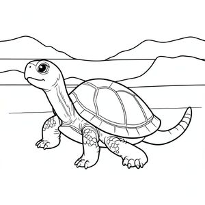 solo, rùa đơn, một đầu, hai mắt, bốn chân, một vỏ, một đuôi, bàn chân trên mặt đất vững chắc, tỷ lệ tự nhiên, quy mô thích hợp trong môi trường, đúng giải phẫu, rùa, Sa mạc, mesa, đường chân trời, hoàng hôn, Hình bóng, bằng phẳng, đơn giản, dọn dẹp, lý lịch, phong cảnh, trang tô màu, nghệ thuật đường, nền trắng, solo, chủ đề đơn, chính xác về mặt giải phẫu, giải phẫu hoàn hảo