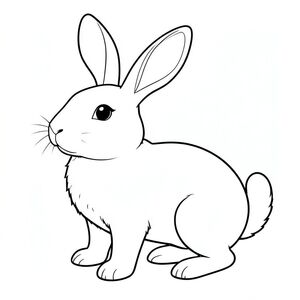 solo, chủ đề đơn, một đầu, hai mắt, hai tai, bốn chân, một đuôi, tỷ lệ tự nhiên, tỷ lệ thích hợp trong môi trường, đúng giải phẫu, thỏ, , trang màu, nghệ thuật đường nét, nền trắng, solo, chủ đề đơn, đúng về mặt giải phẫu, giải phẫu hoàn hảo