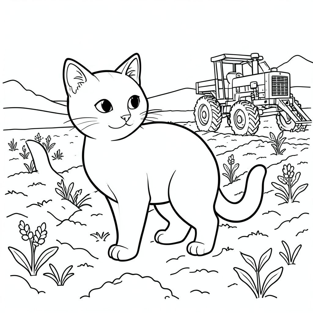 solo, chủ đề đơn, một đầu, hai mắt, hai tai, bốn chân, một đuôi, tỷ lệ tự nhiên, quy mô thích hợp trong môi trường, đúng giải phẫu, con mèo, cánh đồng, đất cày, trồng mùa xuân, máy kéo gỗ, nền đơn giản, môi trường sạch sẽ, Phong cách, Mộc bản Nhật Bản, Sách truyện, thuần khiết, Trang màu, nghệ thuật đường, nền trắng, Solo, chủ đề đơn, Đúng giải phẫu, Giải phẫu hoàn hảo
