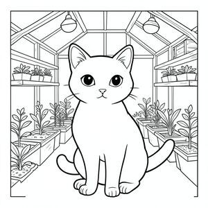 solo, chủ đề đơn, một cái đầu, hai mắt, hai tai, bốn chân, một đuôi, tỷ lệ tự nhiên, quy mô thích hợp trong môi trường, đúng giải phẫu, con mèo, nhà kính, cây con, phát triển đèn, nội thất trắng, nền đơn giản, môi trường sạch sẽ, sách truyện, đường tinh khiết, tường trắng, kệ gỗ, trang màu, nghệ thuật đường, nền trắng, solo, chủ đề đơn, đúng giải phẫu, giải phẫu hoàn hảo