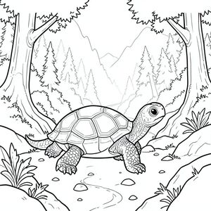 Độc lập, Rùa đơn, một đầu, hai mắt, bốn chân, một vỏ, một đuôi, bàn chân trên nền đất vững chắc, tỷ lệ tự nhiên, Quy mô thích hợp trong môi trường, Đúng giải phẫu, Rùa, Đèo núi sương mù, cây cổ thụ, Sương mù trắng, Rừng rậm rạp, Đường mòn quanh co, Địa hình đá, Sương mù khí quyển, Nền chi tiết, tinh khiết, Trang màu, Nghệ thuật đường, nền trắng, Solo, chủ đề đơn, Đúng giải phẫu, Giải phẫu hoàn hảo