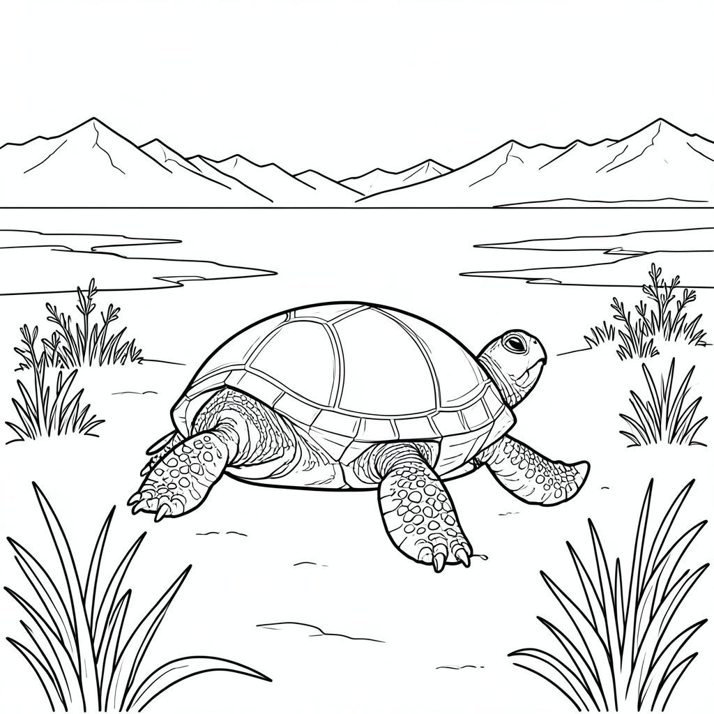 Độc lập, Rùa đơn, một đầu, hai mắt, bốn chân, một vỏ, một đuôi, bàn chân trên mặt đất vững chắc, tỷ lệ tự nhiên, quy mô thích hợp trong môi trường, đúng giải phẫu, rùa, thảo nguyên đóng băng, cỏ phủ tuyết, dãy núi xa, địa hình băng giá, phong cảnh khắc nghiệt, sự mở rộng vô tận, không khí trong tinh thể, thảm thực vật đóng băng, hình bóng núi, đồng bằng đóng băng, trang màu, nghệ thuật đường, nền trắng, solo, chủ đề đơn,  chính xác về mặt giải phẫu, giải phẫu hoàn hảo