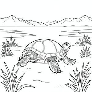 Độc lập, Rùa đơn, một đầu, hai mắt, bốn chân, một vỏ, một đuôi, bàn chân trên mặt đất vững chắc, tỷ lệ tự nhiên, quy mô thích hợp trong môi trường, đúng giải phẫu, rùa, thảo nguyên đóng băng, cỏ phủ tuyết, dãy núi xa, địa hình băng giá, phong cảnh khắc nghiệt, sự mở rộng vô tận, không khí trong tinh thể, thảm thực vật đóng băng, hình bóng núi, đồng bằng đóng băng, trang màu, nghệ thuật đường, nền trắng, solo, chủ đề đơn,  chính xác về mặt giải phẫu, giải phẫu hoàn hảo