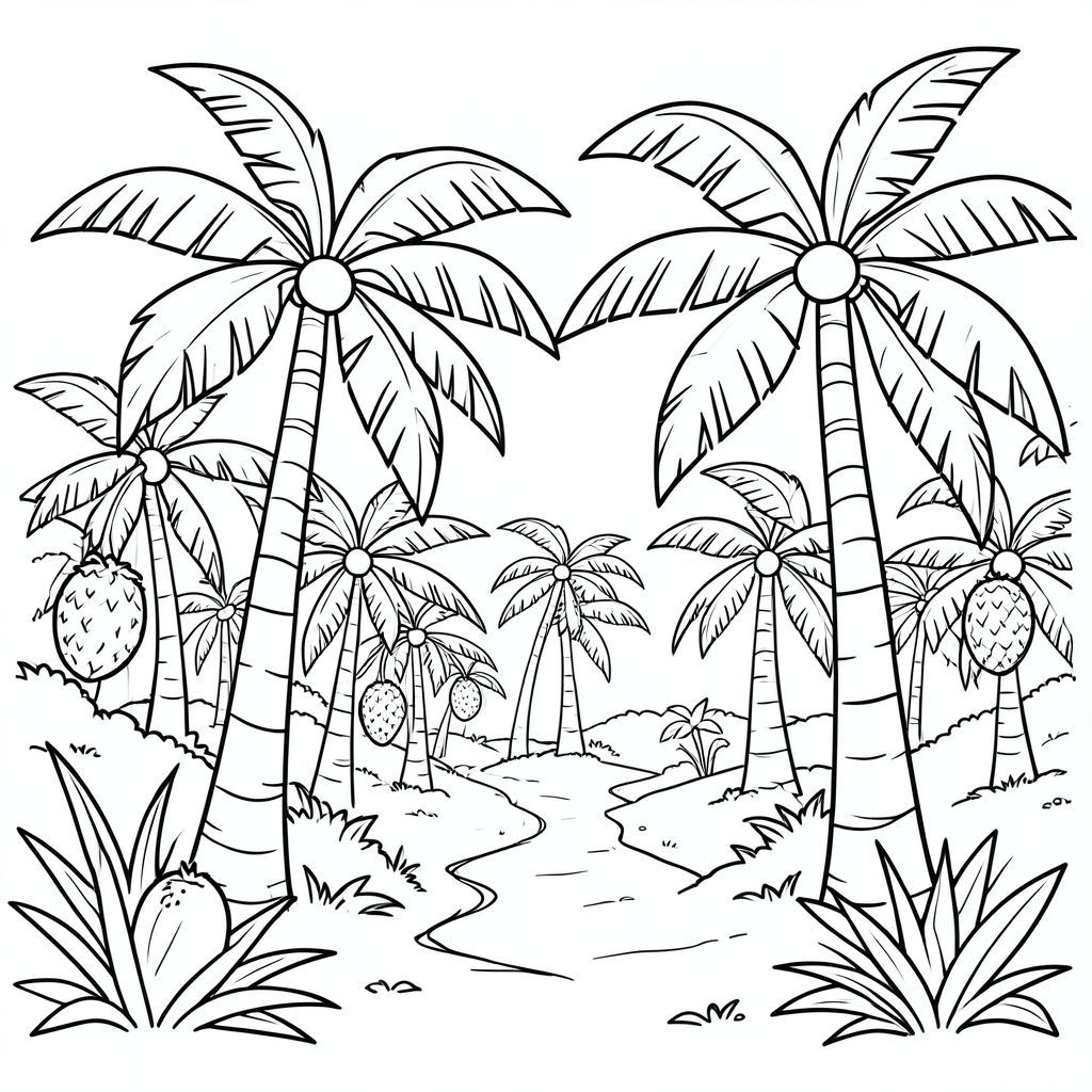 a coconut farm full of coconuts