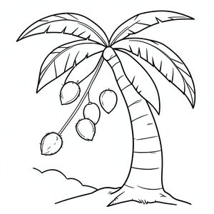 a coconuts falling from coconut tree 