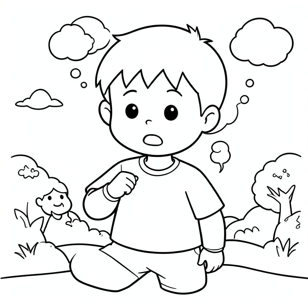 A person feeling confuse by their surroundings 