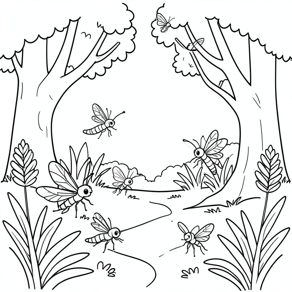 Nhiều đom đóm trong rừng