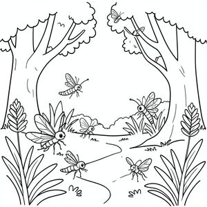 Nhiều đom đóm trong rừng