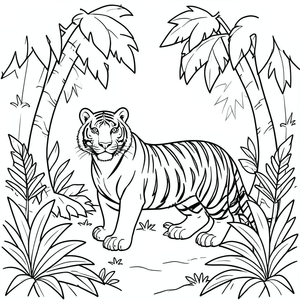 Tiger in the jungle 