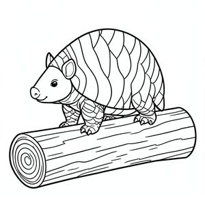 A pangolin with skin  sitting on a log