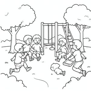 Kids playing in the play ground 
