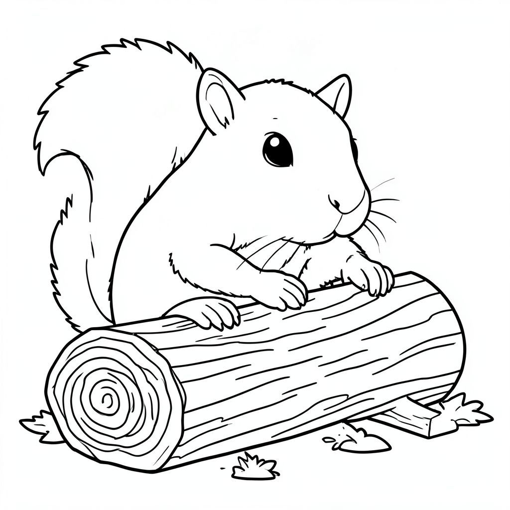 Gopher ngồi ăn khúc gỗ