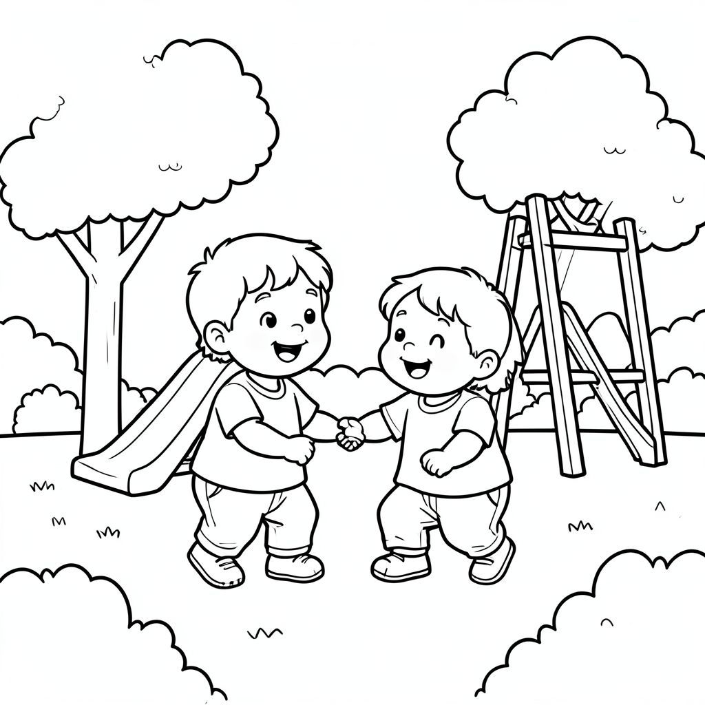 Một người bạn yêu nhau trong sân chơi