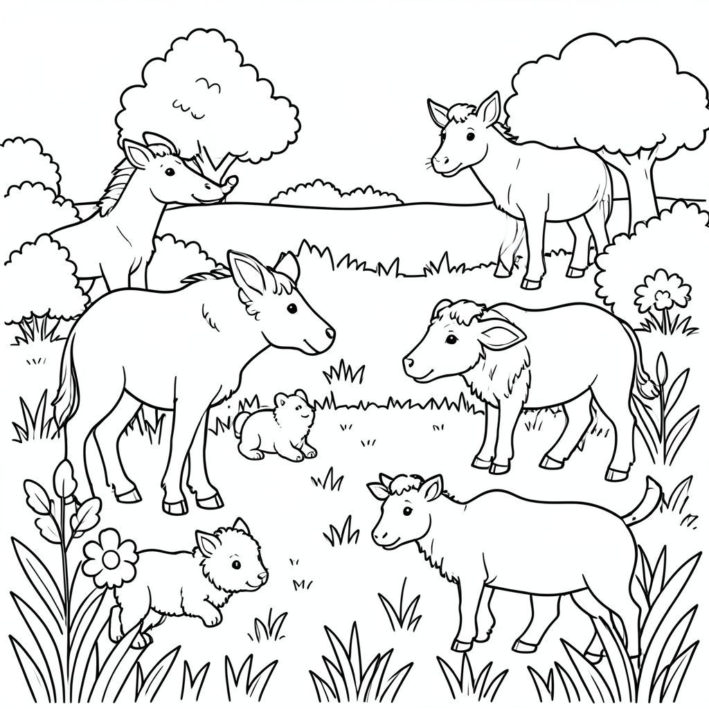 Tất cả các loại động vật trên cánh đồng