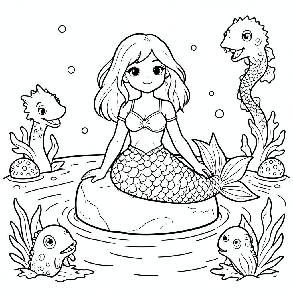 TẠO RA HÌNH ẢNH CÔNG CHÚA JASMINE KHÔNG PHẢI MẶC VÁY MÀ TRÊN MỘT TẢNG ĐÁ DƯỚI NƯỚC VỚI SINH VẬT BIỂN Ở KHU VỰC XUNG QUANH THỂ HIỆN CÂU CHUYỆN NÀNG TIÊN CÁ CỦA CÔ ẤY MỘT CÁCH ĐẸP MẮT