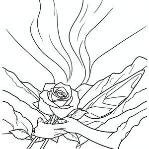 TẠO HÌNH ẢNH CỰC QUANG CHÂN THỰC VỚI HÌNH ẢNH FAIRYTAIL Ở HẬU CẢNH VỚI MỘT BÔNG HỒNG TRÊN TAY 