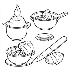 🥐🕯️🍲🍮🍛🔪🍣