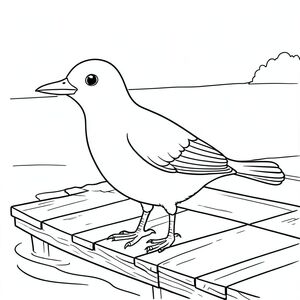 Độc mình, một con chim, một đầu, hai mắt, một mỏ, hai cánh, hai chân, một đuôi, tỷ lệ tự nhiên, quy mô thích hợp trong môi trường, đúng giải phẫu, chim, vịnh, bến tàu, nước lặng, nhỏ, nền đơn giản, môi trường sạch sẽ, sách truyện, thuần khiết, trang màu, nghệ thuật đường, nền trắng, solo, chủ đề đơn, đúng về mặt giải phẫu, giải phẫu hoàn hảo