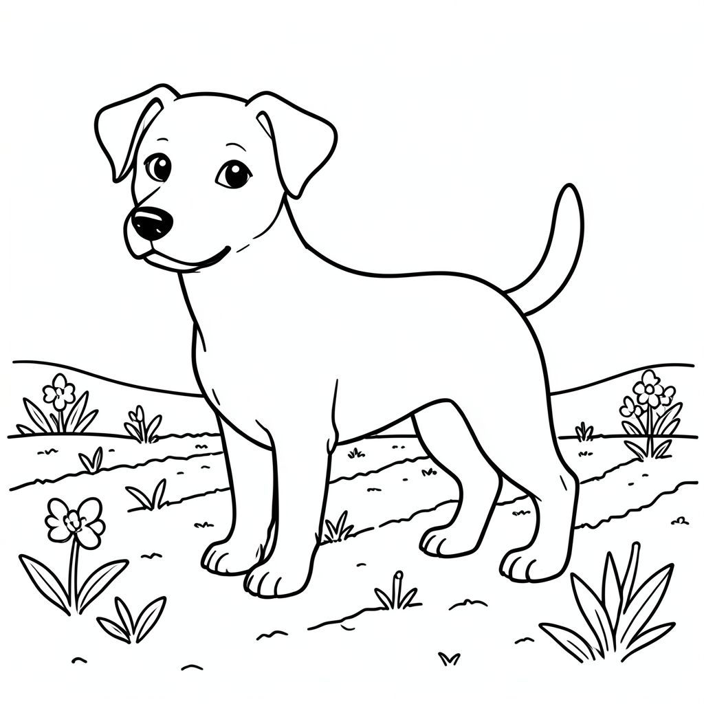 solo, chủ đề đơn, một đầu, hai mắt, hai tai, bốn chân, một đuôi, tỷ lệ tự nhiên, quy mô thích hợp trong môi trường, đúng giải phẫu, chó, cánh đồng cày, trồng mùa xuân, đơn giản, sạch sẽ, nhỏ, lý lịch, vẽ nguệch ngoạc, vẽ tay, thuần khiết, trang màu, nghệ thuật đường, nền trắng, solo, chủ đề đơn, đúng giải phẫu, giải phẫu hoàn hảo