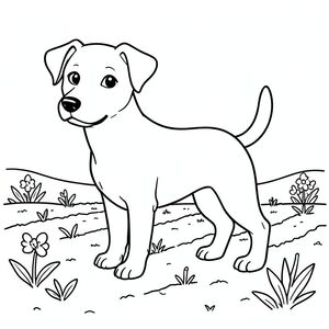 solo, chủ đề đơn, một đầu, hai mắt, hai tai, bốn chân, một đuôi, tỷ lệ tự nhiên, quy mô thích hợp trong môi trường, đúng giải phẫu, chó, cánh đồng cày, trồng mùa xuân, đơn giản, sạch sẽ, nhỏ, lý lịch, vẽ nguệch ngoạc, vẽ tay, thuần khiết, trang màu, nghệ thuật đường, nền trắng, solo, chủ đề đơn, đúng giải phẫu, giải phẫu hoàn hảo