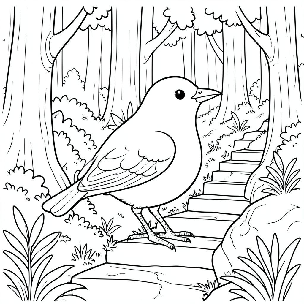 Độc lập, một con chim, một đầu, hai mắt, một mỏ, hai cánh, hai chân, một đuôi, tỷ lệ tự nhiên, quy mô thích hợp trong môi trường, đúng giải phẫu, chim, rừng, sườn đồi, cầu thang, con đường, Gỗ, Tươi tốt, Dọc, mịn, đá, Phong hóa, trang màu, nghệ thuật đường, nền trắng, Solo, chủ đề đơn, chính xác về mặt giải phẫu, giải phẫu hoàn hảo