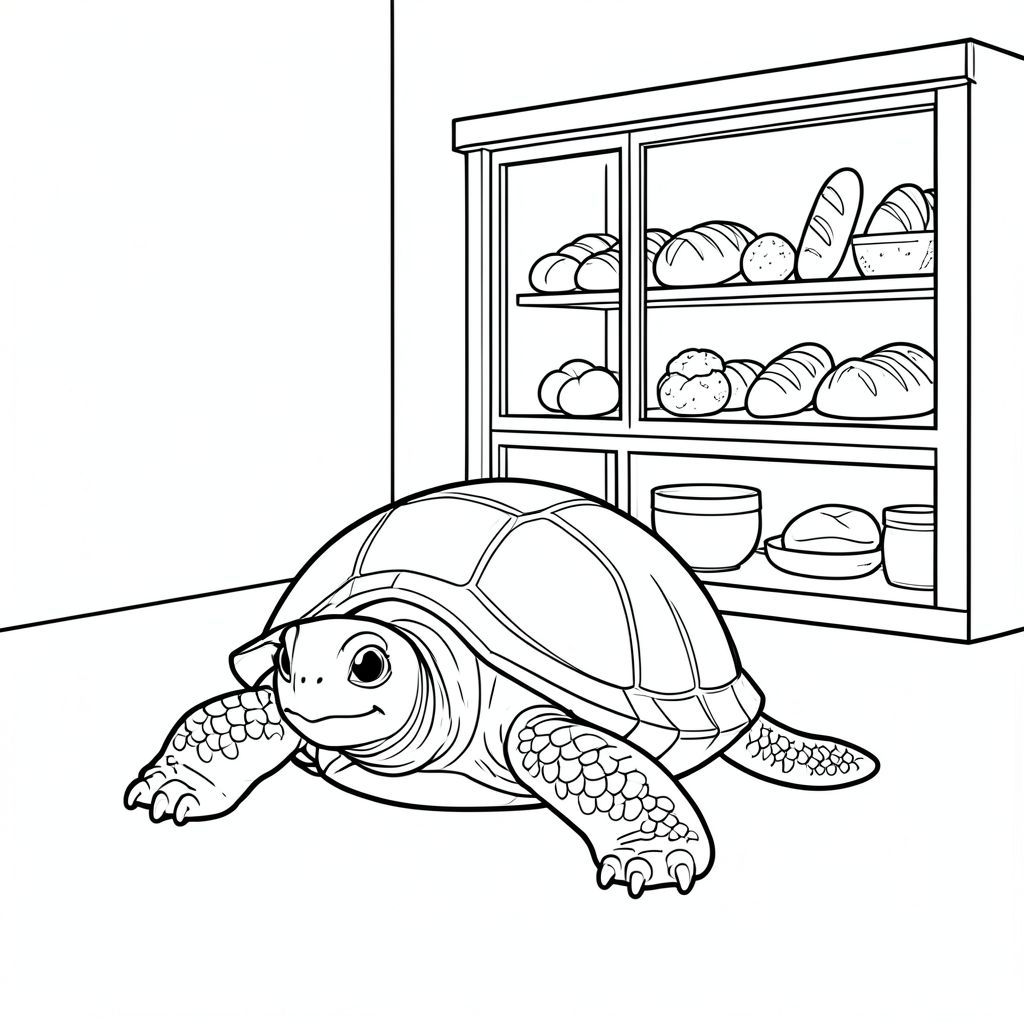 solo, rùa đơn, một đầu, hai mắt, bốn chân, một vỏ, một đuôi, bàn chân trên mặt đất vững chắc, tỷ lệ tự nhiên, quy mô thích hợp trong môi trường, đúng giải phẫu, rùa, cửa sổ, mặt tiền cửa hàng, trưng bày, bánh ngọt, bánh mì, ấm áp, đơn giản, dọn dẹp, lý lịch, mềm, tô màu, nghệ thuật đường, nền trắng, solo, chủ đề đơn, chính xác về mặt giải phẫu, giải phẫu hoàn hảo