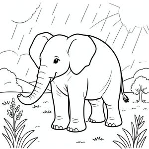 Độc lập, một con voi, một đầu, hai mắt, hai tai lớn, một thân cây, bốn chân, một đuôi, chân trên mặt đất vững chắc, tỷ lệ tự nhiên, quy mô thích hợp trong môi trường, đúng về mặt giải phẫu, voi, cánh đồng, mưa mùa xuân, ánh sáng mặt trời, nền đơn giản, dọn dẹp, tinh khiết, hình minh họa, sách truyện, đơn giản, trang màu, nghệ thuật đường, nền trắng, solo, chủ đề đơn, đúng giải phẫu, giải phẫu hoàn hảo